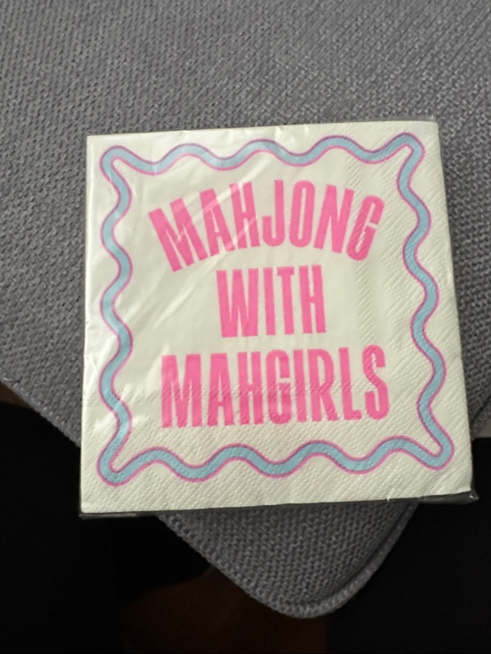 Mahjong With Mahgirls Pink Party Napkins - Pack of Decorative Cocktail Napkins